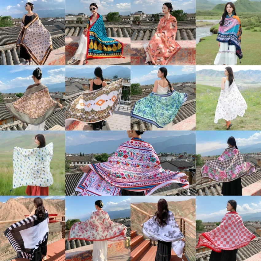 19 Styles Travel Beach Sunscreen Scarve Bikini Large 90x180cm Shawl Sarong Wrap Scarf Women Brazilian Swimsuit Bathing Cover-ups 1