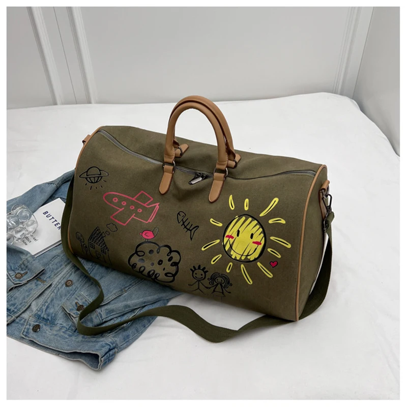 Gym Bag for Woman Graffiti Fitness Handbag Travel Duffle Valise Luggage Shoulder Sports Outdoor Pocket Weekend Crossbody Bag 4