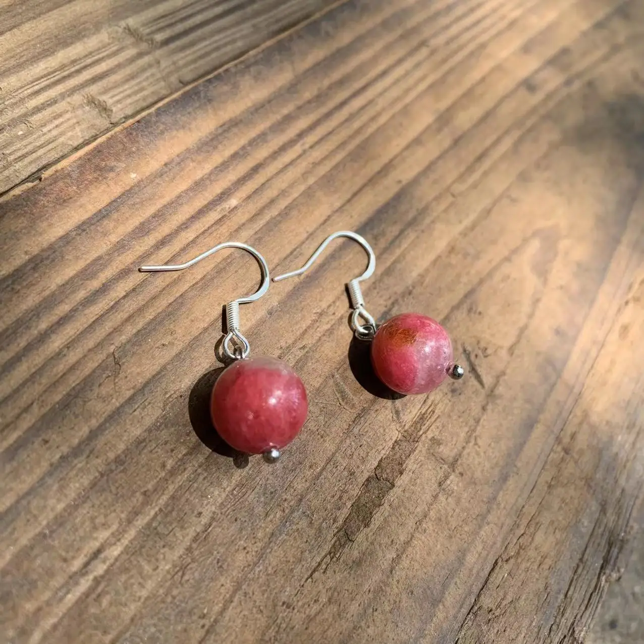 Natural Rhodonite Quartz Earrings Silver 925 Original Gemstone Women High Quality Jewelry Design Handmade