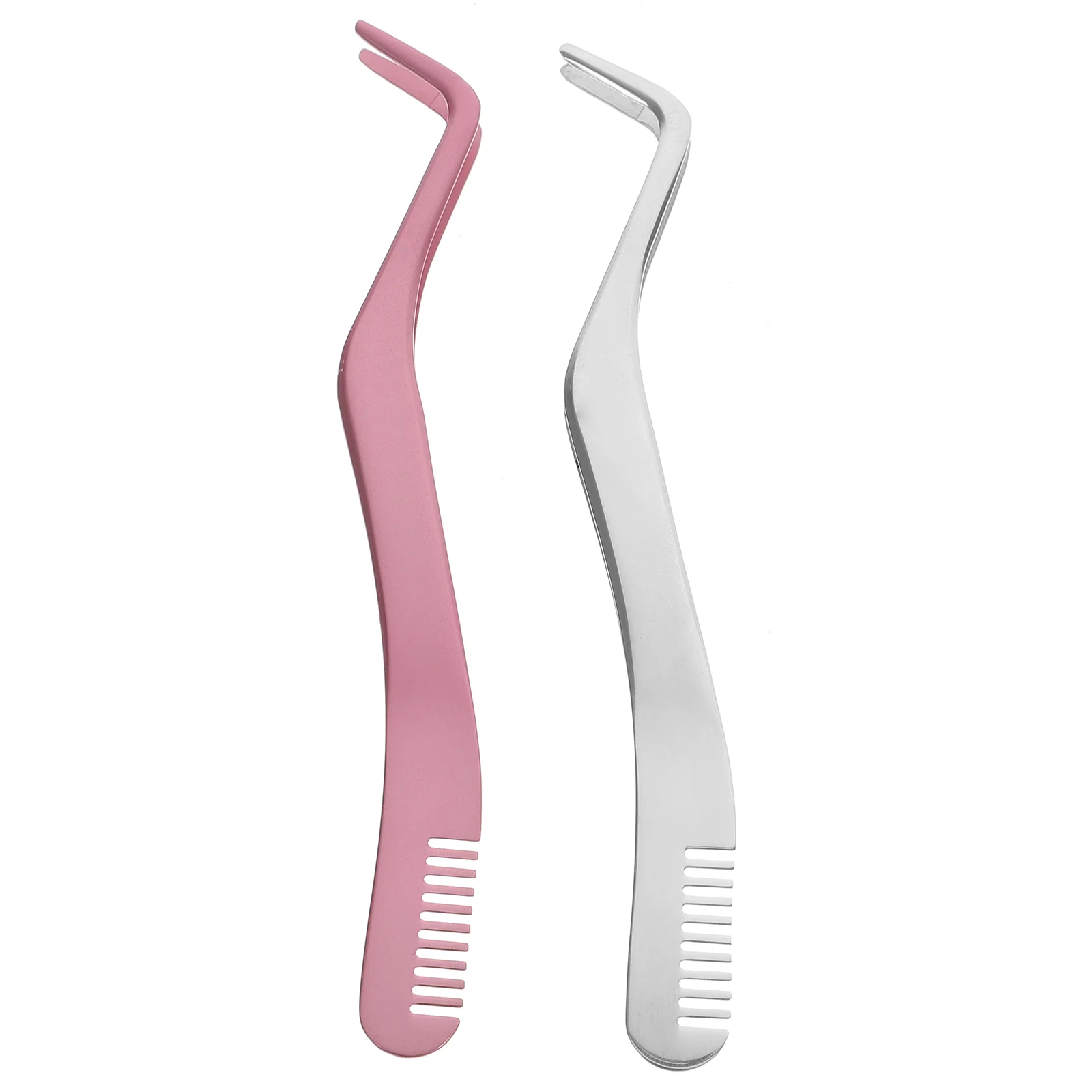 

2 Pcs Eyelash Aid Female Supply Stainless Steel Tweezer Major Applicator Tweezers Useful