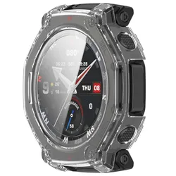Premium Tempered Glass Smartwatch Protective Case - Full Cover Bumper for Enhanced Durability and Style (Transparent)