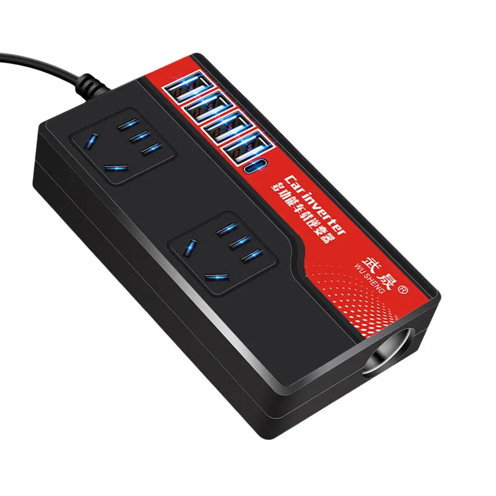 차량용 전원 인버터, USB 전원 컨버터 소켓 어댑터 포트, 디지털 디스플레이 4 개 포함, 12V, 24V, AC 220V, 2000W, T6z3