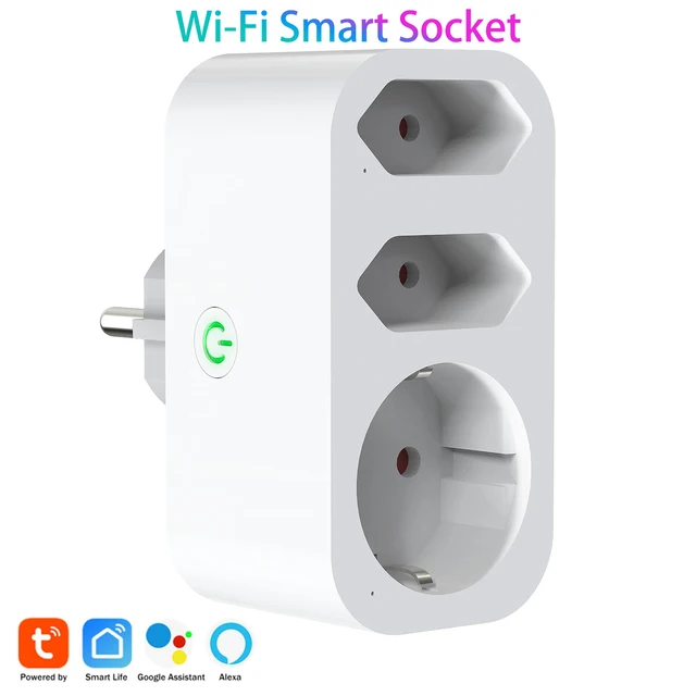 Smart Plug WiFi Socket 16A EU Power Outlet พร้อม Power Monitor ฟังก์ชั่นจับเวลาการควบคุมเสียงทํางานร่วมกับ Alexa Google Home 1