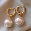 86607-74462e.jpg Boucle d'oreille en Zircon plaqué or pour femmes et filles, cadeau de fête, tempérament circulaire, bijoux de Banquet