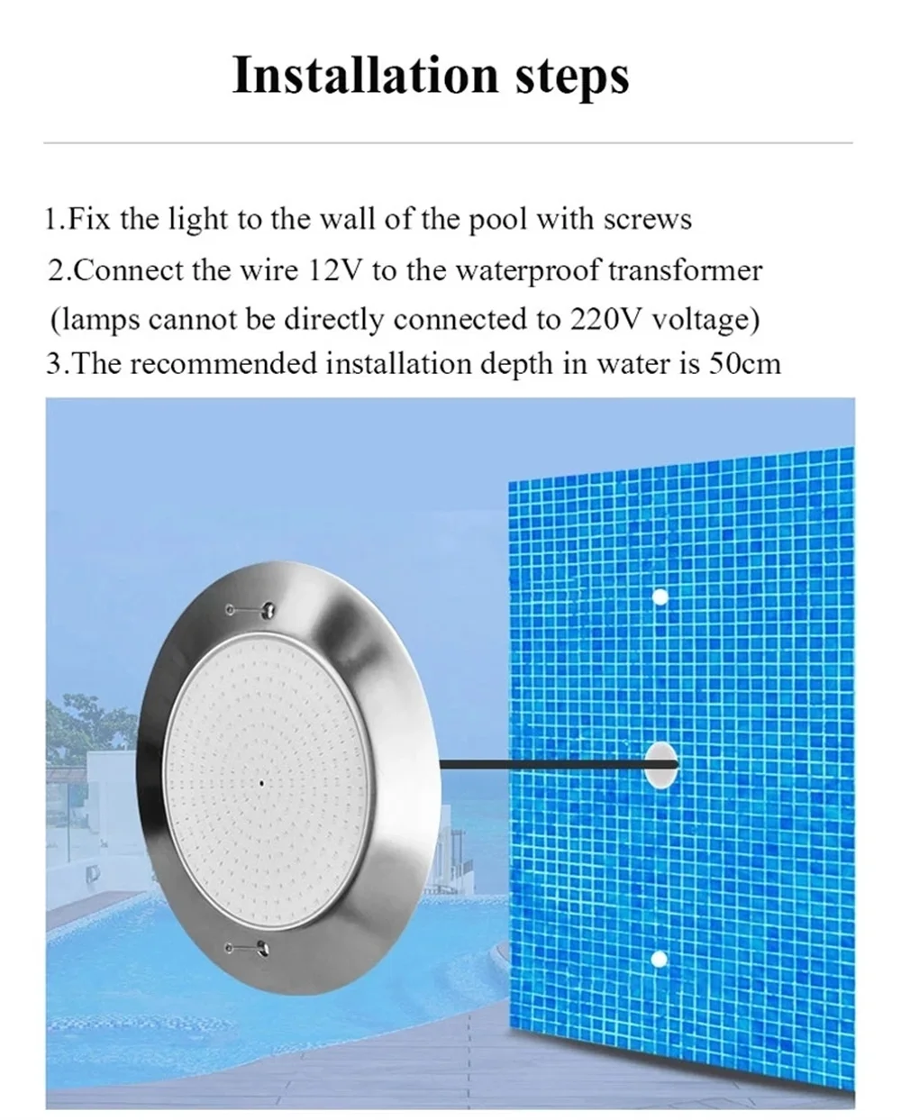 DC12V 25W 35W RGB 수중 조명 18W IP68 12W LED 수영장 조명 모바일 앱 제어 풀 파티 장식 분수 램프