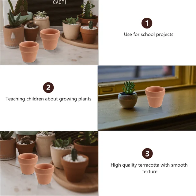30 Db Mini Terracotta Pot Potery Clay Ültetvény Edények Zamatos Óvodai Nagyszerű Esküvői Kedvességhez - Image 4