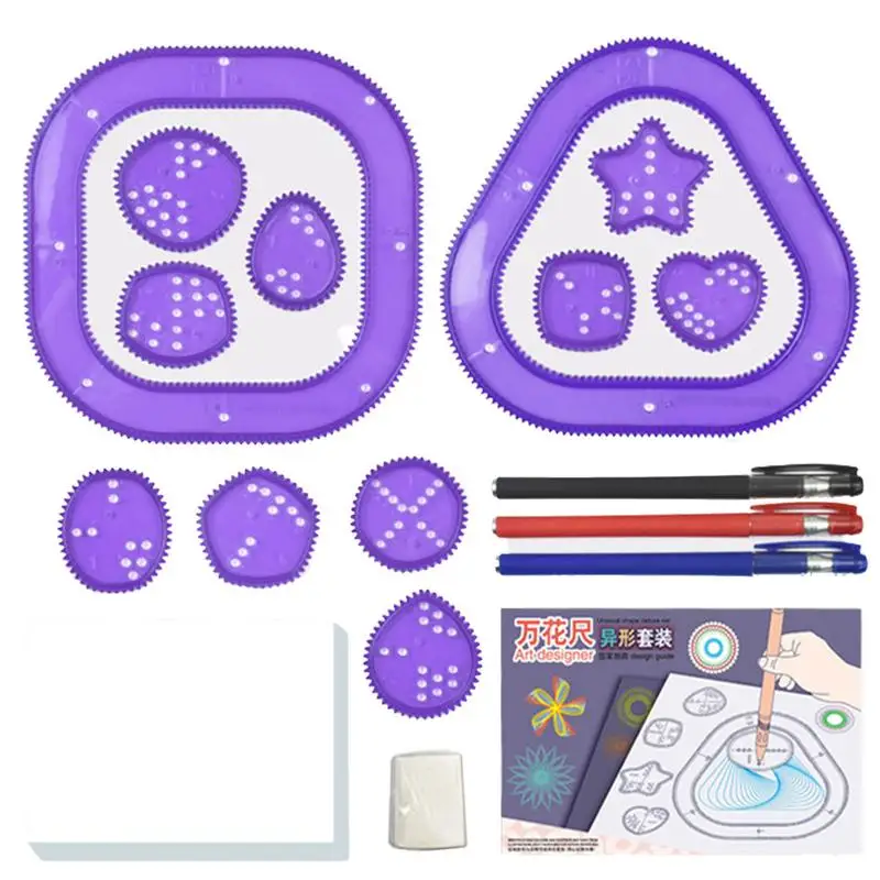 

Spiral Art Kit 22 Circular Geometry Rulers Children Geometric Ruler Template Spiral Drawing Tool Art Toy Gifts Kids Stationery