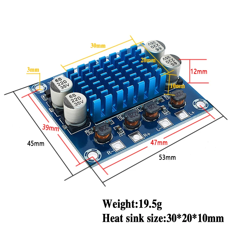 1Pc TPA3110 XH-A232 30W+30W 2.0 채널 디지털 스테레오 오디오 전력 증폭기 보드'