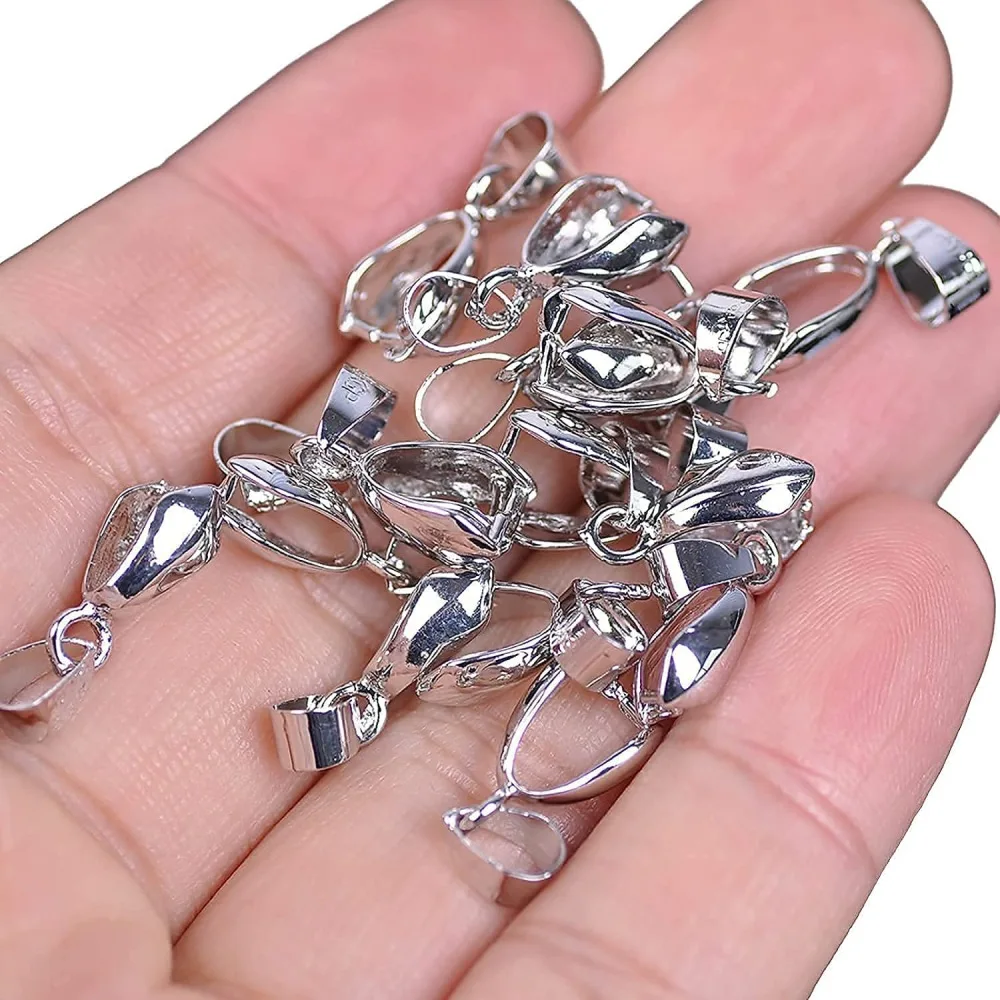 Stainless Steel Pendant Pinch Clip Bail Clasp Closure