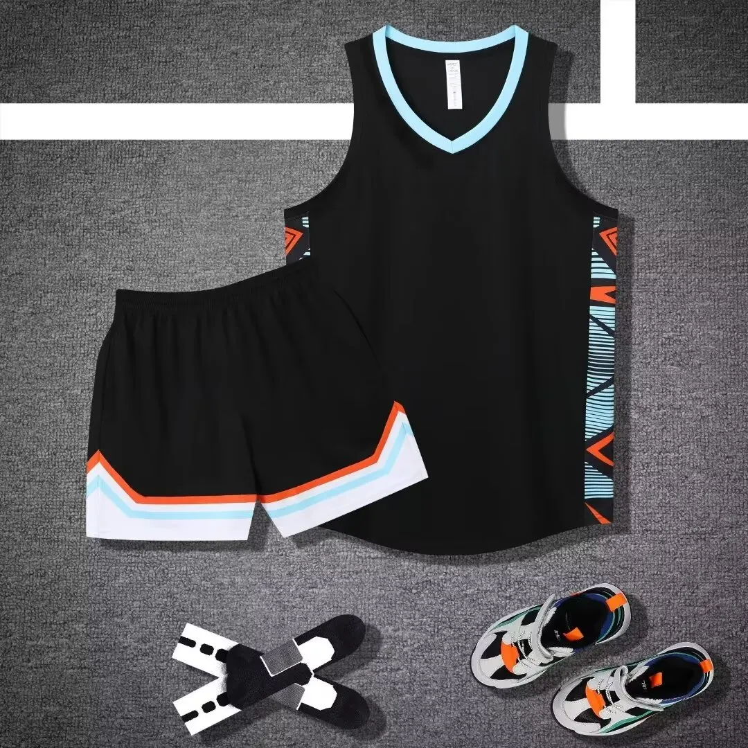 24 25 Men's and Kids Sports Kit Basketball Jerseys Short sleeve uniform training Vest and shorts 1024 kids sports suit men sports suit