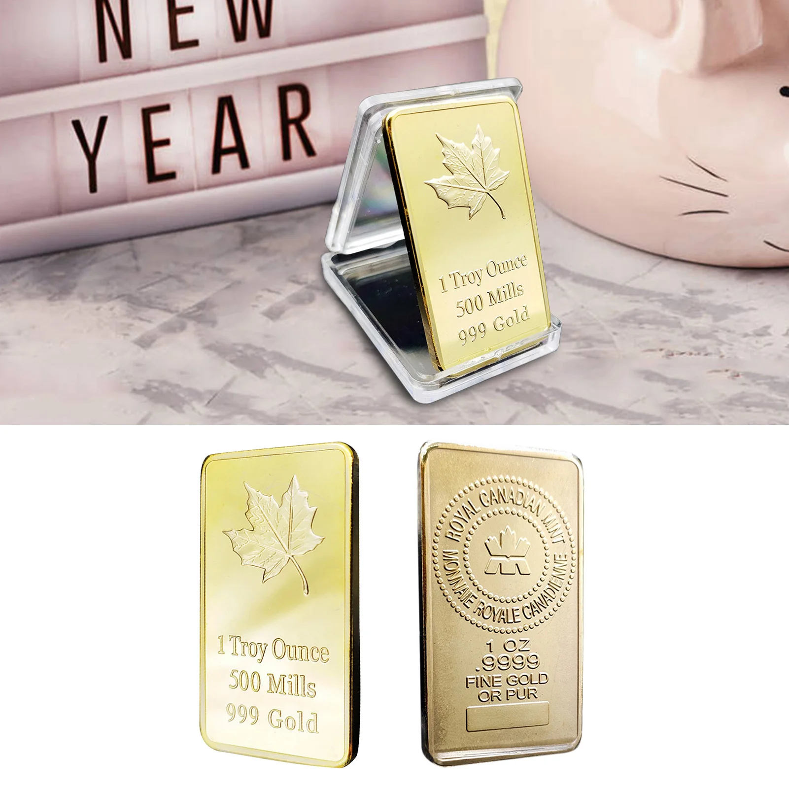 Canadian Gold Coins 2021 Commemorative Coin Rectangular Maple Leaf For Gift Decoration Souvenir Collection | Дом и сад