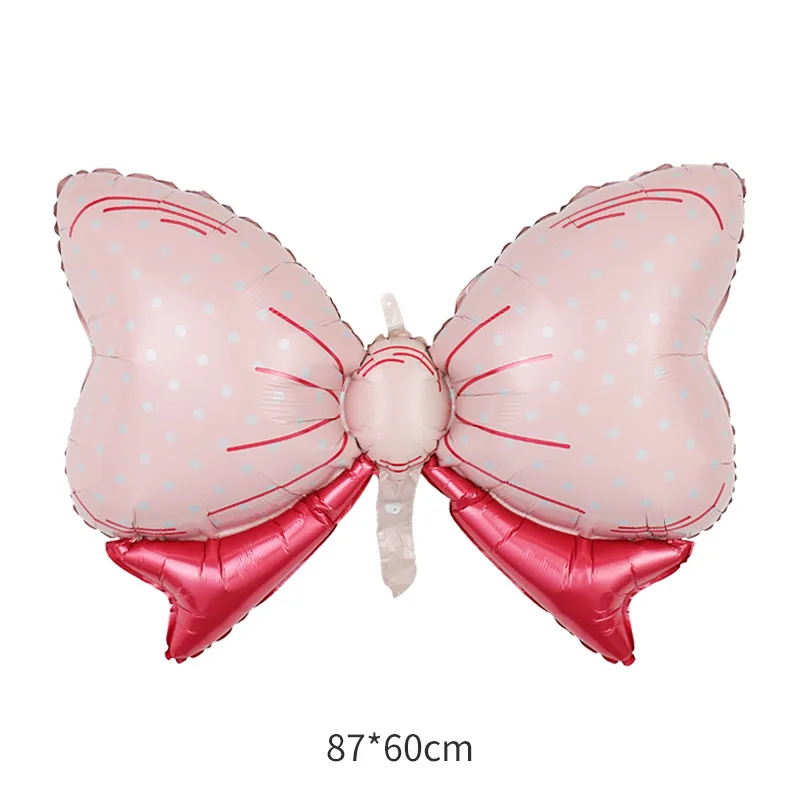 Jumbo 35'' Pink Bow Balloons - 6 Pack Polka Dot Foil Balloons For Birthday, Wedding & Mouse Party Decor - View #2