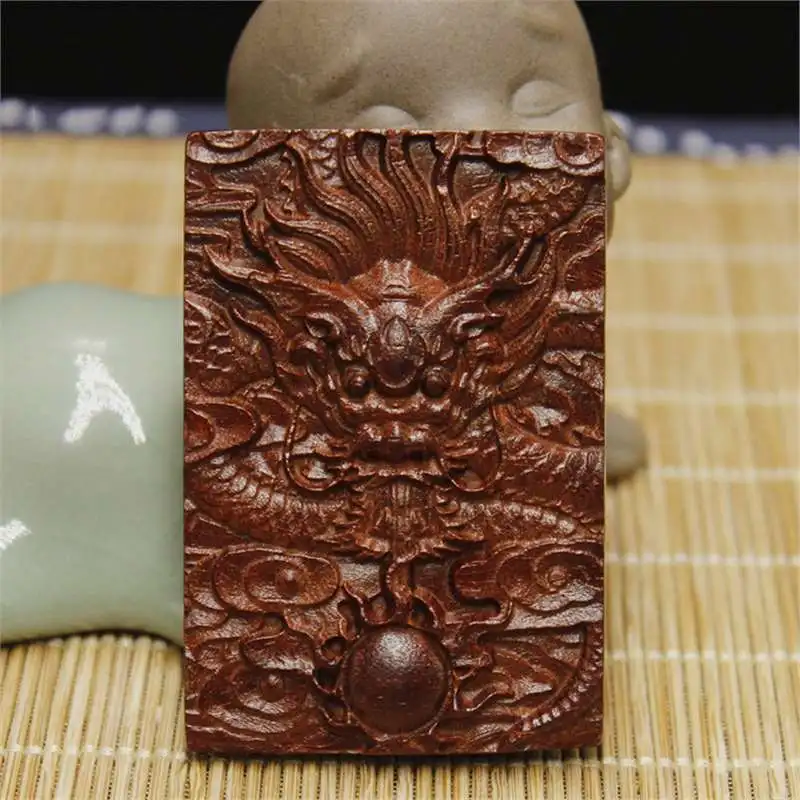

free shipping agarwood Wholesale Indian lobular red sandalwood carving no matter 461 brand car hanging wood men gift bag anime