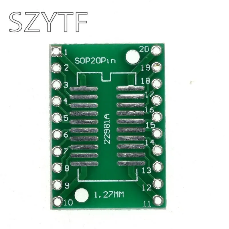 Adapter Plate SOP20 SSOP20 TSSOP20 SMD turn DIP 0.65 / 1.27mm 20pcs/bag