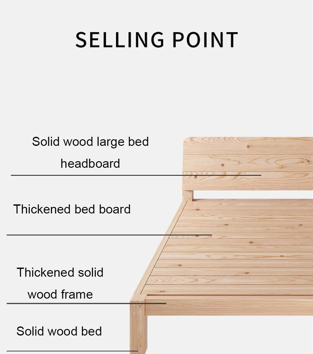 Headboards Designer Solid Bed Housing Bases & Frames 100*200cm Bed Board Rental Wood Modern Simplicity Minimalist Furniture