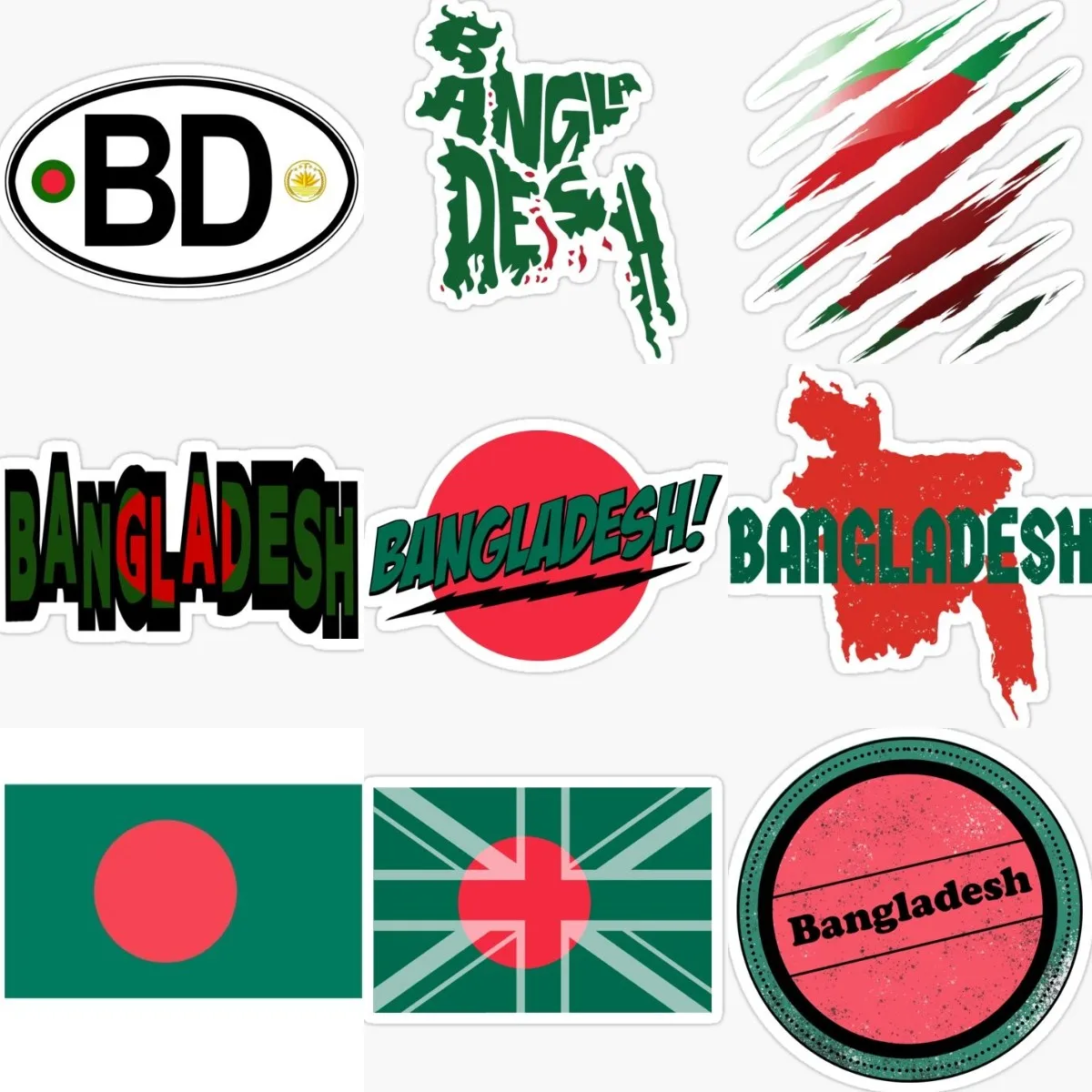 

Bangladesh BD Flag Map Badge Creative Sticker Motorcycle Laptop Car Window Bike Truck Camper Table Wall Helmet Decal Assecories