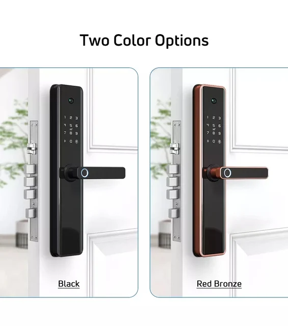 July008 High Security  Biometric Lock Face Fingerprint Door Lock with Camera 4
