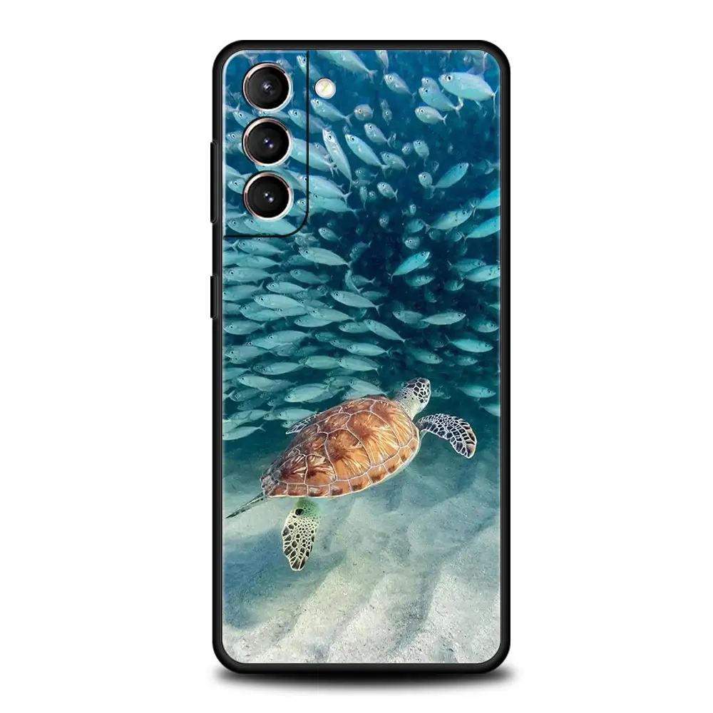 Charming Cartoon Sea Turtle Ocean Blue Phone Case Cover