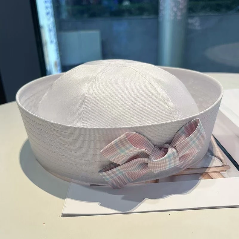 HongLuan Matrosenhut mit Schleife in Schwarz/Rosa für Strand-Cosplay, Kapitänshüte, gestreifte Frau, Rave-Festivals-Accessoires und Partykappen für Herren – Detail 10