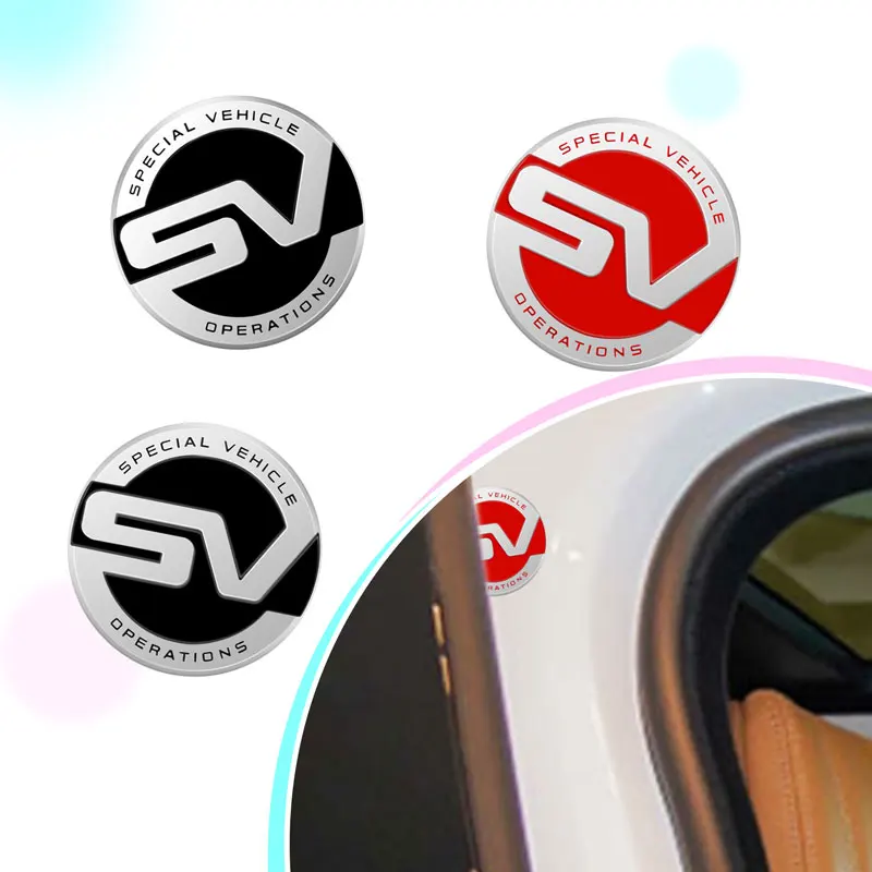 Sv Letter Logo Car 3D Metal Sticker Per Land Range Rover Sport Evoque Defender Discovery Car Rear Trunk Body Sticker Accessori
