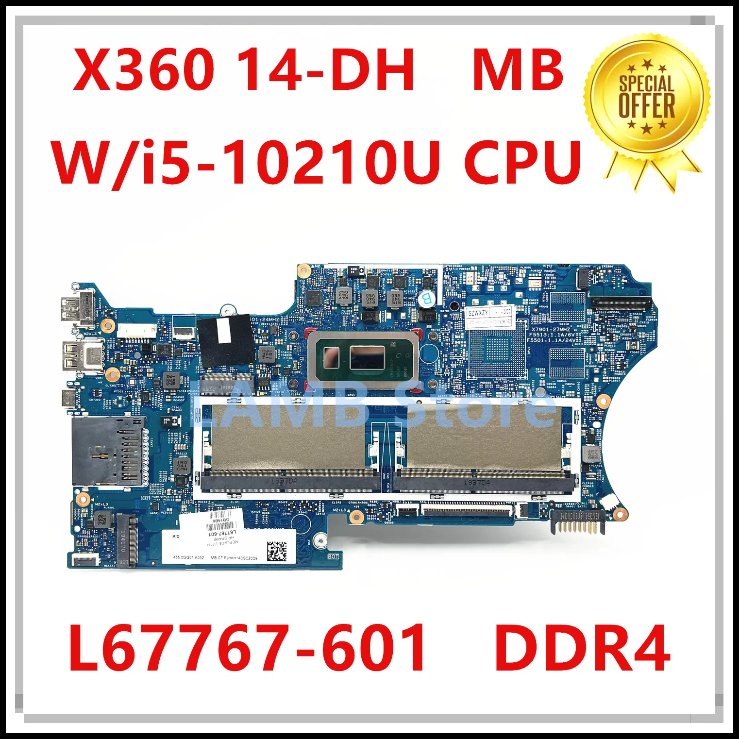 For Hp Pavilion X360 14M-DH 14-DH Laptop Motherboard L51132-601