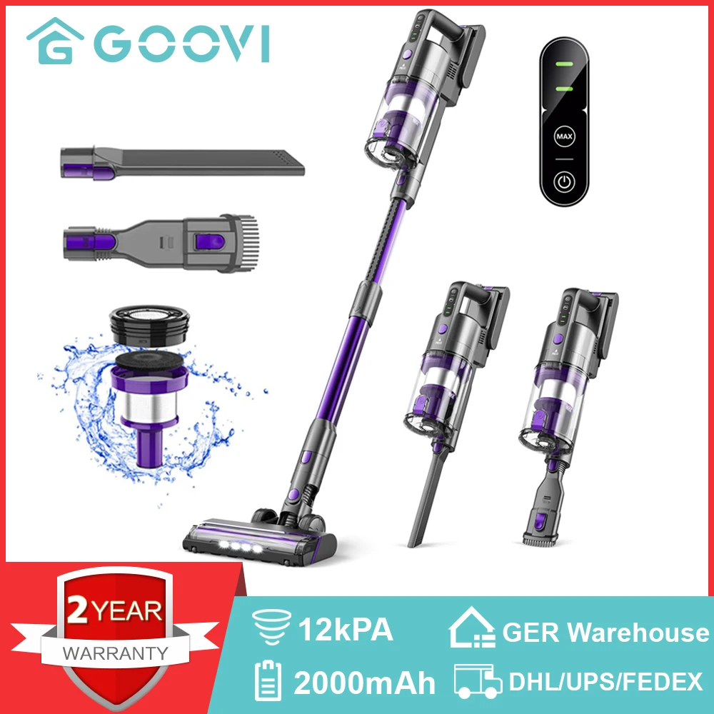 GOOVIk21bWirelessHandheldVacuumCleaners165W12kPASuctionPowerCordlessStickVaccum