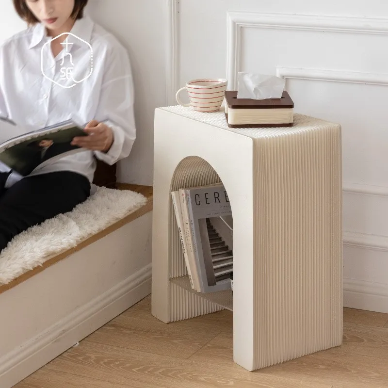 Side Table Side Cabinet Small Coffee Table Light Luxury Home Creative Mini Bedside Shelf Small Furniture Fold