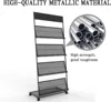 Magazine Rack,Floor-Standing 4-Layer with Wheels,Brochure Display Stand,High-hardness metal for Exhibitions, Office 5