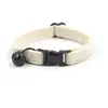 Personalized Cat Collar with Bell, Customized Nameplate, ID Metal Buckle, Adjustable Cream White Velvet Cat Collars with Bell 3