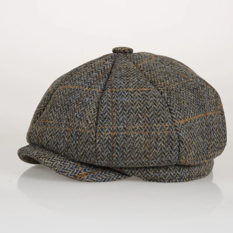 Berretto Moda Uomo E Donna Berretto Ottagonale Per Il Tempo Libero British Retro Street Cappello Da Pittore Versatile Harris Tweed Berretto Da Strillo