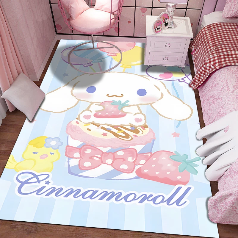 

Sanrio Kawaii Cinnamoroll ковер с принтом для гостиной, спальни, детской комнаты, домашний декор, розовая комната, декор зоны, коврик, нескользящий коврик