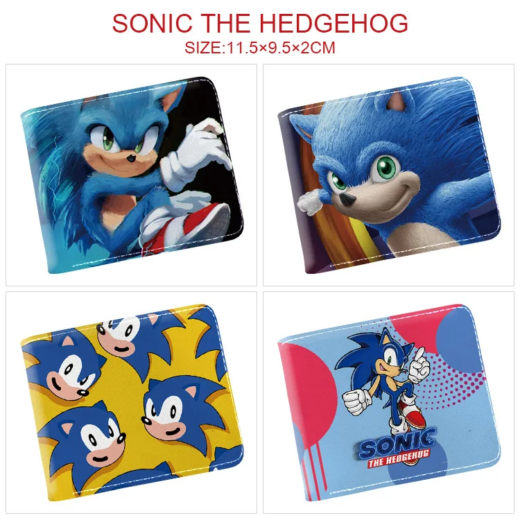 2022 Sonic Wallet Supersonic Mouse Toys Action Figure Short Half Fold Card Holder Money Bag The Hedgehog Cartoon Wallet Gifts