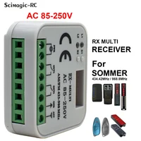 SOMMER 434.42MHz 868.35MHz 2 Channel Garage Gate Receiver Momentary Relay Module Controller 2CH 9-250V RX MULTI 300-900MHz 1