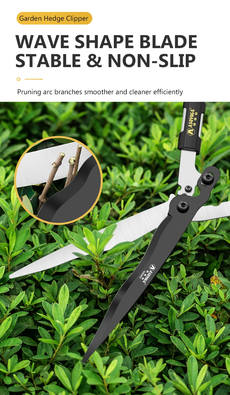 ASOYOGA Garden Hedge Clippers Extendable Handles with Pruning Shears for Trimming Borders Boxwood High Branches Hedge Clippers hedge trimmers for sale