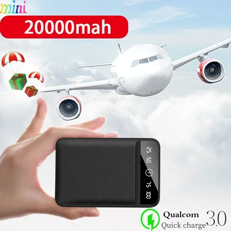 

20000mAh mobile power bank portable mobile phone fast charger digital display USB charging external battery pack for Android