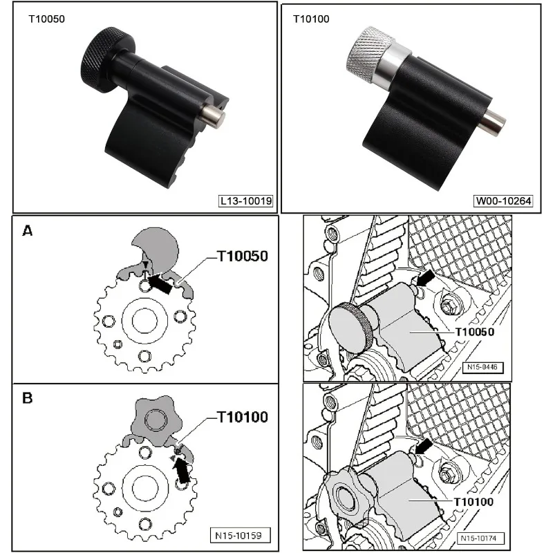 6 7PCS Car Diesel Engine Timing Cam Crank Locking Tool Kit For VW For AUDI T10050 T10100 1.2 1.4 1.9 2.0TDI Calado Distribucion 6
