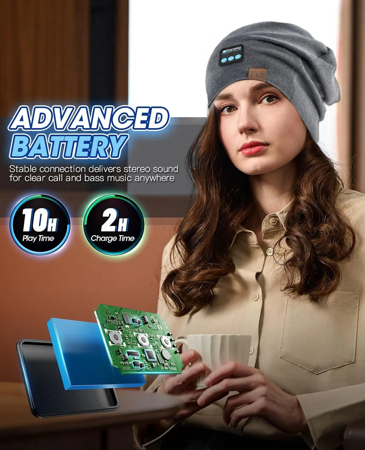 Wireless Bluetooth Music Headphones Outdoor Winter Sport Hat Wireless Stereo Music Headset Warm Beanie Cap Microphone Unisex