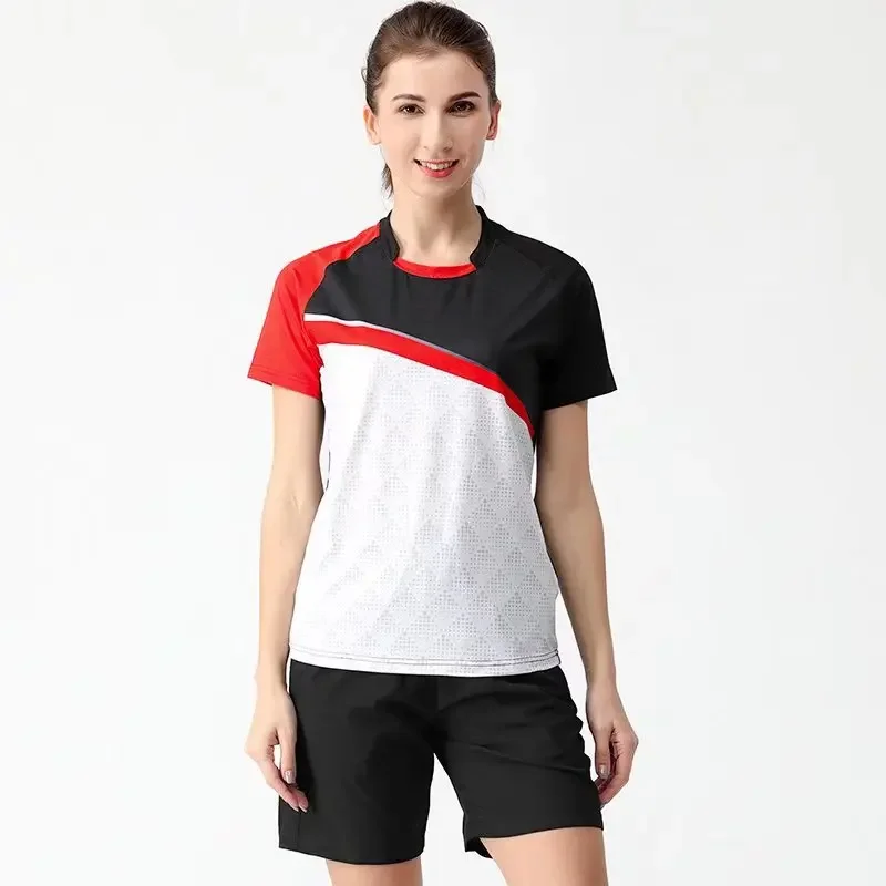 Badminton Uniform Short Sleeve Sports Wear for Men And Women Quick Dry Training Competition Team Uniform Tennis Clothing