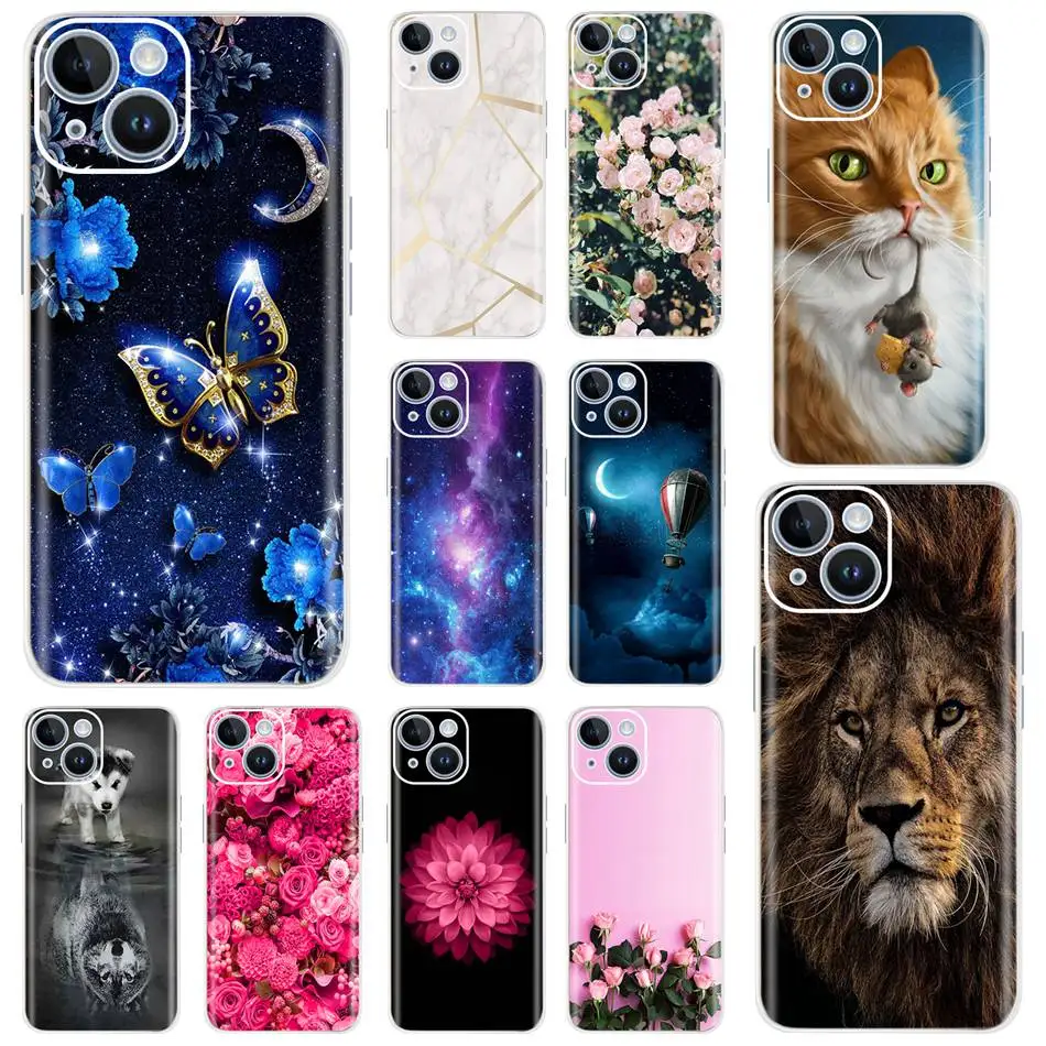 Per Iphone 14 Iphone14 Plus Custodia Fashion Pattern Cover Posteriore Morbida In Silicone Per Iphone 14 Pro Max 14 Plus Custodie In Tpu Trasparente