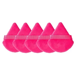 Velvet Triangle Makeup Sponge (Red - 5pcs)