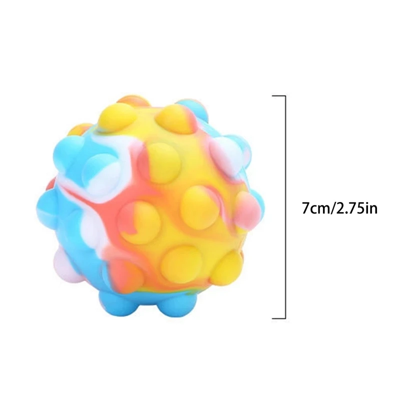 Rainbow Ball Push Bubble Antistress Cube Decompression Toys Squeeze 3D Elastic Ball Stress Relief Sensory Toy For Kids Gift images - 6