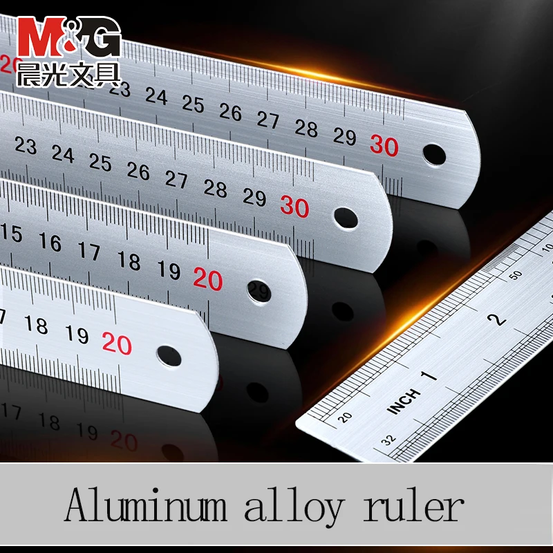 Precision Aluminum Alloy Ruler - Versatile Multi-Standard Measuring Tool