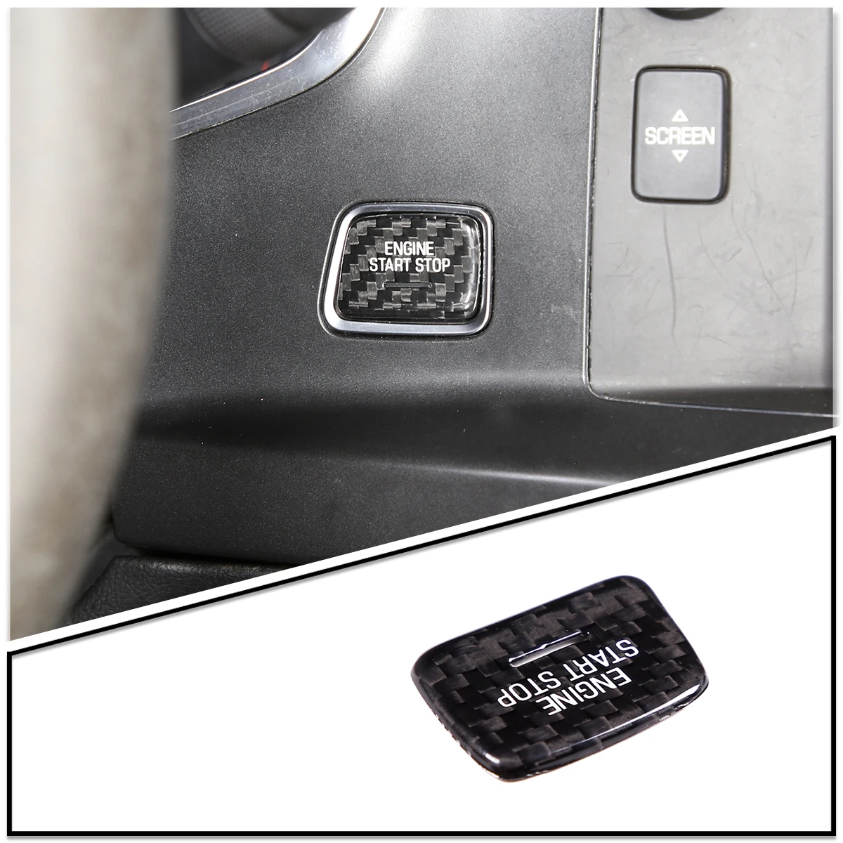 

Engine Start Stop Button Cover One Click Push Start Button Trim Sticker For Chevrolet Camaro 2014-2023 Corvette C7 2013-2019