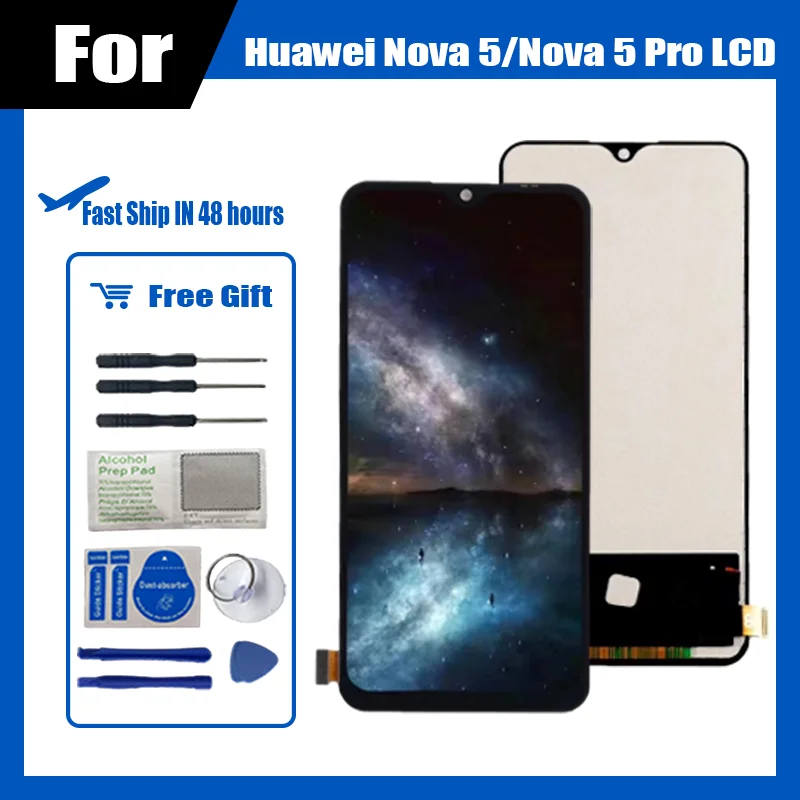 

6.39inch OLED LCD For Huawei nova 5 / Nova5 Pro LCD Display Touch Screen SEA-AL10 SEA-AL00 Digitizer Assembly Phone Replacement