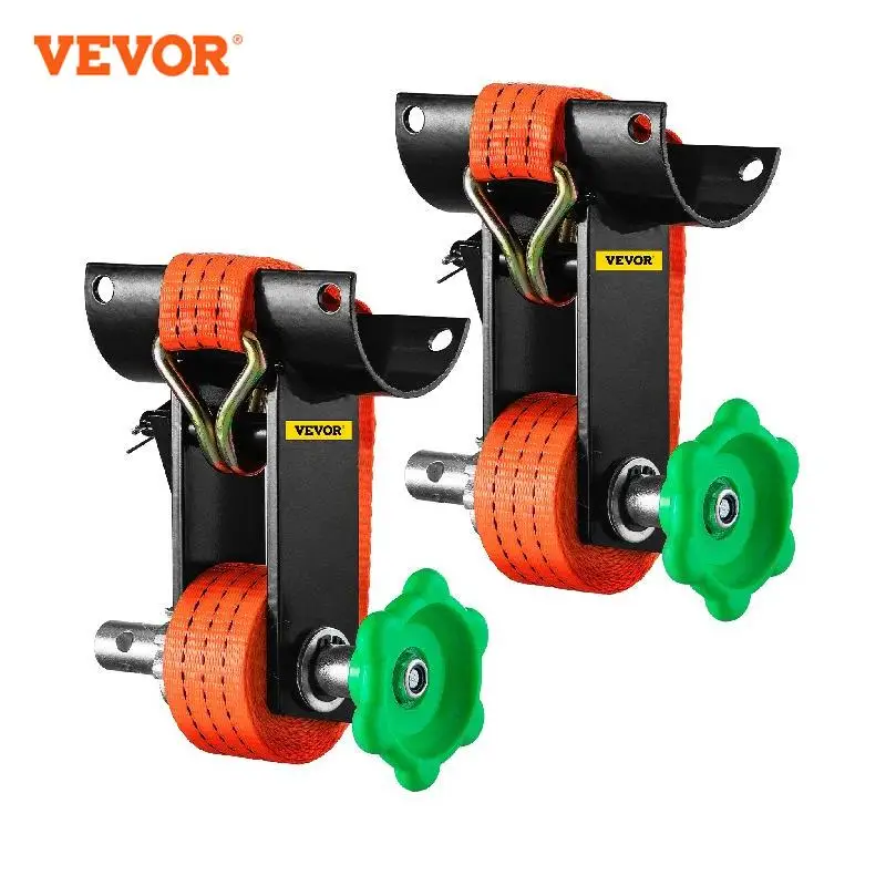 VEVOR 헤비 듀티 100 lb 용량 2 인치 원형 파이프 스틸 래칫 사다리 랙 튜브, 고정 고정 도구, 9 인치 타이 다운