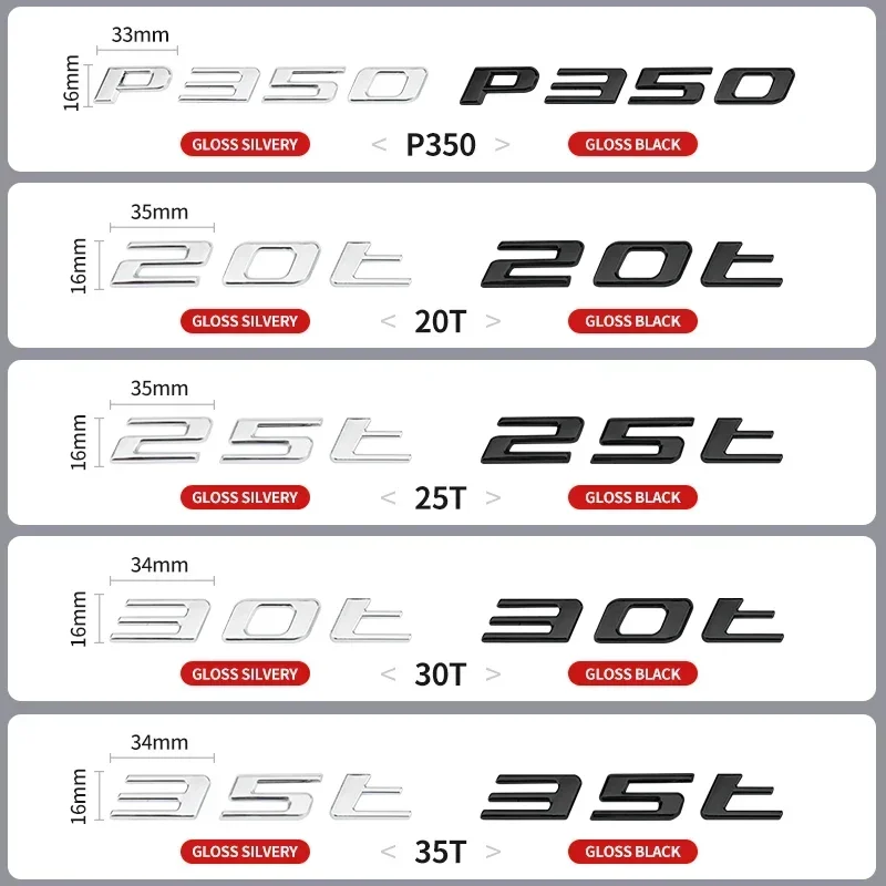 재규어 XE XF XFL XJL XEL F-PACE F-TYPE E-PACE P200 P250 P300 P350 20T 25T 35T 3.0 5.0 V6 V8 차량용 리어 트렁크 엠블럼 스티커