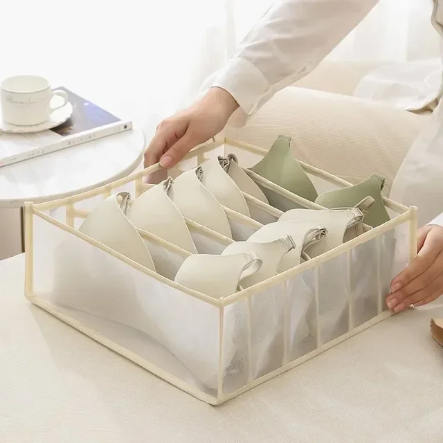 Organisateur de tiroir pour sous-vêtements, boîte de rangement pliable, organisateurs de placard, diviseur de tiroir, boîtes de rangement pour sous-vêtements, chaussettes, soutien-gorge 4