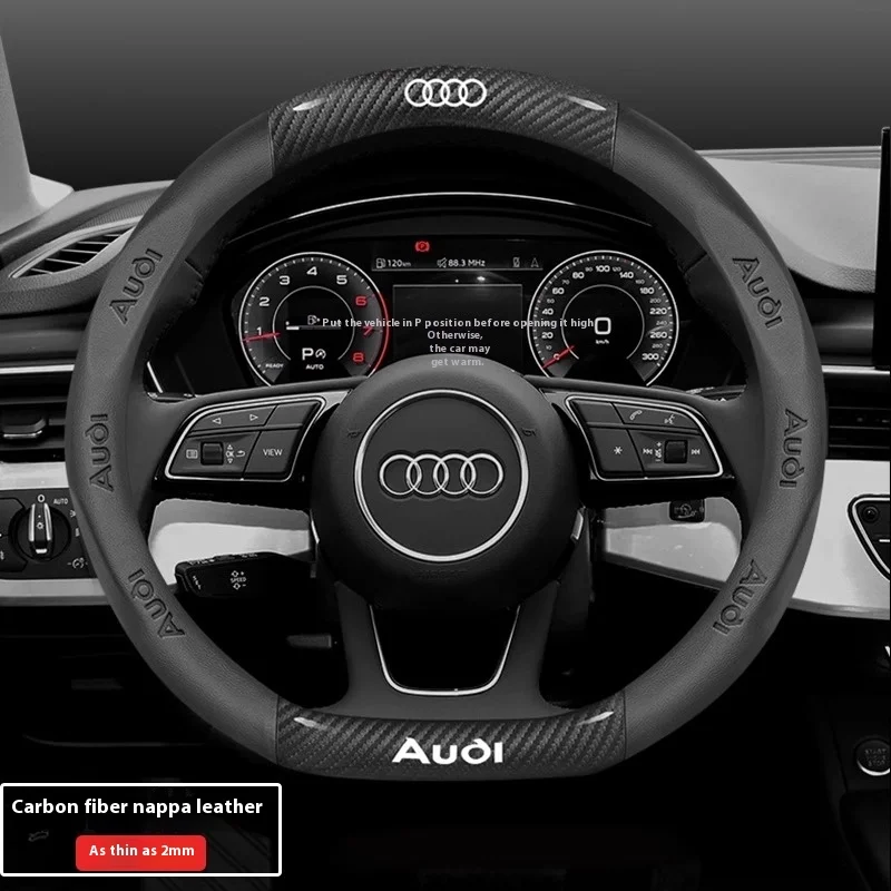 Audi Steering Wheel Cover carbon fiber leather anti-slip for Audi A1 A3 A4 A5 A6 A7 A8 Q3 Q5 Q7 Q8 RS3 RS4 RS5 RS6 S3 S4 S5 S6 TT
