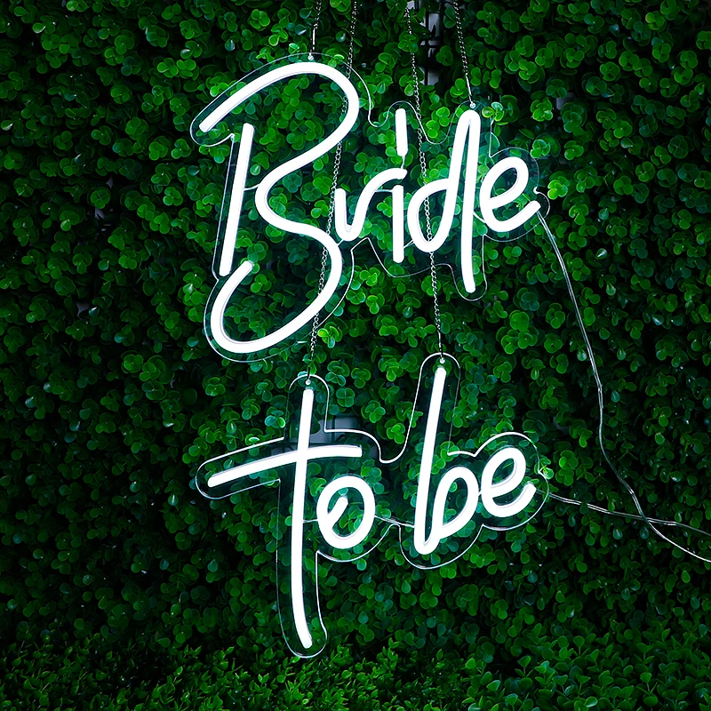 

Bride to be Neon Sign for Wedding Engagement Party Decor Hanging 2 Size Backboard Neon Night Light Sign Custom Name Ornament