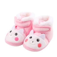 Baby Autumn Winter Boots Baby Girl Boys Winter Warm Shoes Cartoon Toddler Fuzzy Balls First Walkers Kid Shoes 3